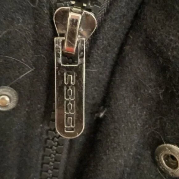 Coogi Bomber Coat Jacket Size XL Black Wool Blend Insulated Full Zip Mock Neck - Picture 6 of 6